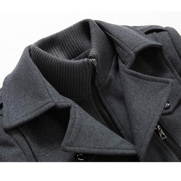 NWOT Warm and Windprood Winter Wool Pea Jacket - Picture 5 of 7